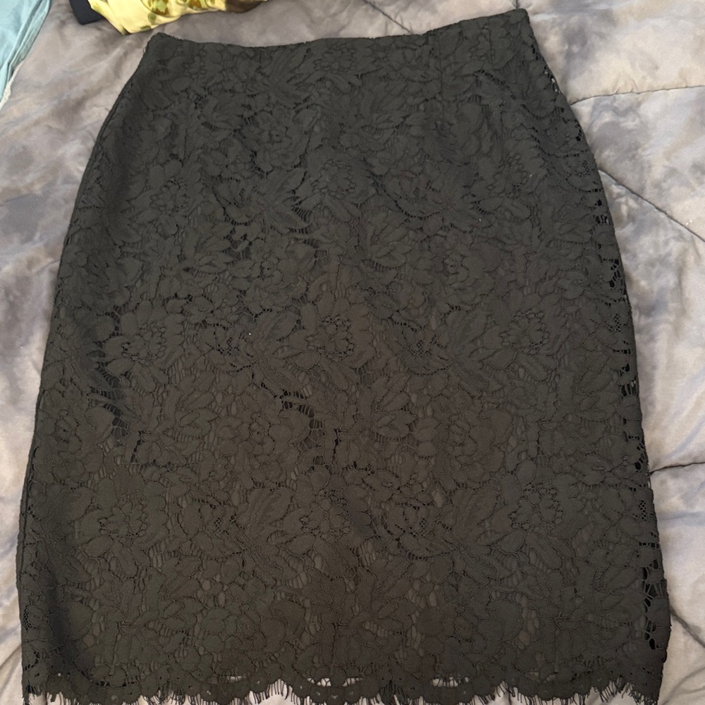 Black Lace Pencil Skirt by Banana Republic